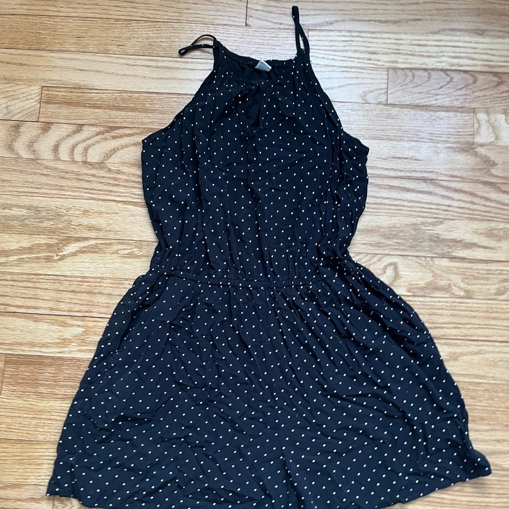 Old Navy Black and White Polka Dot Romper